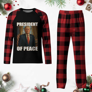 Trump President of Peace Patriotic Plaid Pajama Set Political Statement Gift for Conservatives Supporters TS02 Buffalo Plaid Print Your Wear