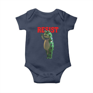 Funny Inflatable Portland Frog Resist Baby Onesie Freedom Protest TS02 Navy Print Your Wear