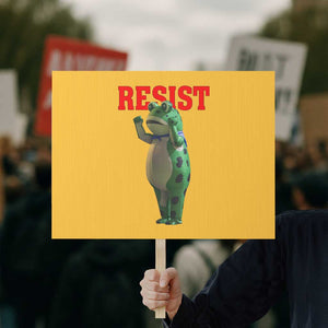 Funny Inflatable Portland Frog Resist Protest Sign Freedom Protest TS02 Horizontal 18" × 24" Yellow Print Your Wear