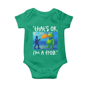 Funny Portland Frog Protest Baby Onesie Thats OK Im A Frog Pepper Spray TS02 Irish Green Print Your Wear