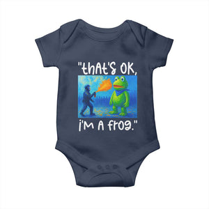 Funny Portland Frog Protest Baby Onesie Thats OK Im A Frog Pepper Spray TS02 Navy Print Your Wear