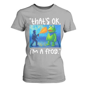 Funny Portland Frog Protest T Shirt For Women Thats OK Im A Frog Pepper Spray TS02 Sport Gray Print Your Wear