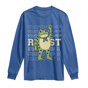 Resist Raised Fist Frog Long Sleeve Shirt Portland Protest Freedom Fighter TS02 Royal Blue Print Your Wear