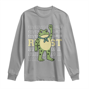 Resist Raised Fist Frog Long Sleeve Shirt Portland Protest Freedom Fighter TS02 Sport Gray Print Your Wear