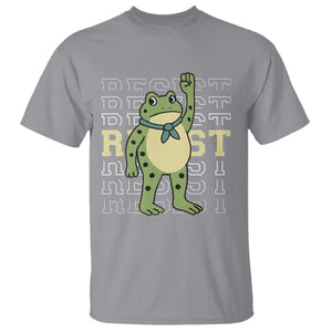 Resist Raised Fist Frog T Shirt Portland Protest Freedom Fighter TS02 Sport Gray Print Your Wear
