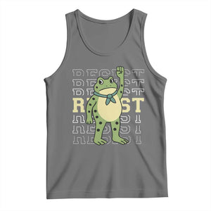 Resist Raised Fist Frog Tank Top Portland Protest Freedom Fighter TS02 Black Heather Print Your Wear