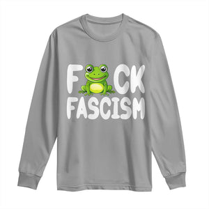 Funny Frog Fck Fascism Long Sleeve Shirt Resist Protest Human Rights TS02 Sport Gray Print Your Wear