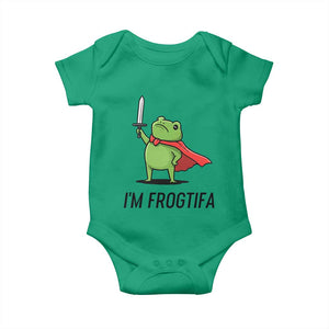 Funny Huzzah Frog Baby Onesie Im Frogtifa Knight Resist Protest TS02 Irish Green Print Your Wear