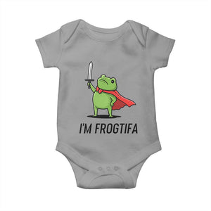 Funny Huzzah Frog Baby Onesie Im Frogtifa Knight Resist Protest TS02 Sport Gray Print Your Wear