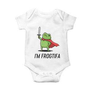 Funny Huzzah Frog Baby Onesie Im Frogtifa Knight Resist Protest TS02 White Print Your Wear