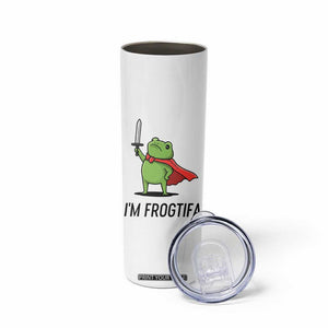 Funny Huzzah Frog Skinny Tumbler Im Frogtifa Knight Resist Protest TS02 Print Your Wear