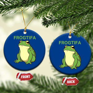 Funny Frogtifa Ceramic Ornament Resist Frog Protest Against Fascism TS02 1pc Blue Print Your Wear