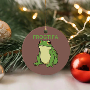 Funny Frogtifa Ceramic Ornament Resist Frog Protest Against Fascism TS02 1pc Mocha Print Your Wear