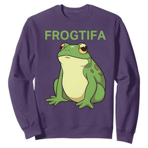 Funny Frogtifa Sweatshirt Resist Frog Protest Against Fascism TS02 Purple Print Your Wear