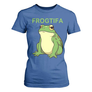 Funny Frogtifa T Shirt For Women Resist Frog Protest Against Fascism TS02 Royal Blue Print Your Wear