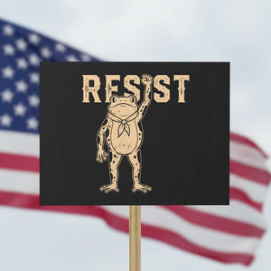 Frog Resist Protest Sign Raised Fist Protest Fighter Retro Graphic TS02 Horizontal 18" × 24" Black Print Your Wear