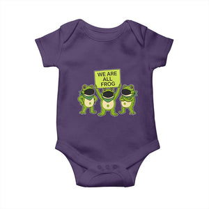 We Are All Frog Baby Onesie Frogs Protest Together Strong TS02 Purple Print Your Wear