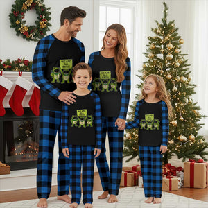 We Are All Frog Plaid Pajama Set Frogs Protest Together Strong TS02 Blue Plaid Print Your Wear