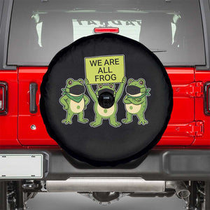 We Are All Frog Spare Tire Cover Frogs Protest Together Strong TS02 Black Print Your Wear