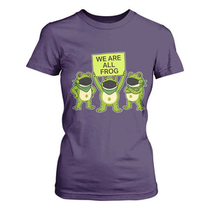 We Are All Frog T Shirt For Women Frogs Protest Together Strong TS02 Purple Print Your Wear