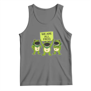 We Are All Frog Tank Top Frogs Protest Together Strong TS02 Black Heather Print Your Wear