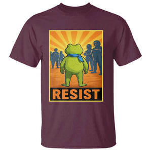 Resist Frog Graphic T Shirt Protest Stand Against Fascism TS02 Maroon Print Your Wear
