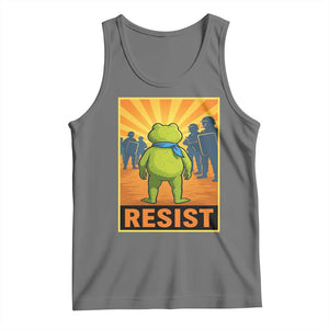 Resist Frog Graphic Tank Top Protest Stand Against Fascism TS02 Black Heather Print Your Wear