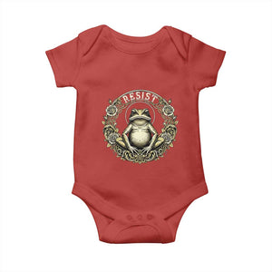 Zen Frog Resist Baby Onesie Sacred Resistance Protest Ornate Style Graphic TS02 Red Print Your Wear