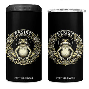 Zen Frog Resist 4 in 1 Can Cooler Tumbler Sacred Resistance Protest Ornate Style Graphic TS02 One Size: 16 oz Black Print Your Wear