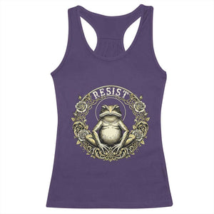 Zen Frog Resist Racerback Tank Top Sacred Resistance Protest Ornate Style Graphic TS02 Purple Print Your Wear