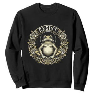 Zen Frog Resist Sweatshirt Sacred Resistance Protest Ornate Style Graphic TS02 Black Print Your Wear