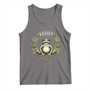 Zen Frog Resist Tank Top Sacred Resistance Protest Ornate Style Graphic TS02 Deep Heather Print Your Wear
