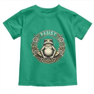 Zen Frog Resist Toddler T Shirt Sacred Resistance Protest Ornate Style Graphic TS02 Irish Green Print Your Wear
