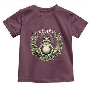 Zen Frog Resist Toddler T Shirt Sacred Resistance Protest Ornate Style Graphic TS02 Maroon Print Your Wear