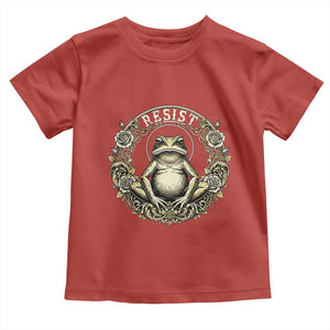 Zen Frog Resist Toddler T Shirt Sacred Resistance Protest Ornate Style Graphic TS02 Red Print Your Wear