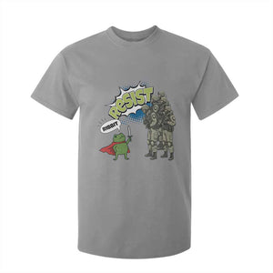 Funny Frog Protest Comic Graphic T Shirt For Kid Ribbit Resist Stand Against TS02 Sport Gray Print Your Wear