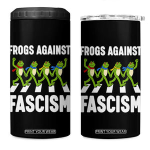 Walking Frog Against Fascism 4 in 1 Can Cooler Tumbler Frogs Band Resistance Protest TS02 One Size: 16 oz Black Print Your Wear
