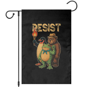 Resist Social Club 2025 Garden Flag Bear Penguin Frog Protest Unity for Social Justice TS02 Black Print Your Wear