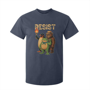 Resist Social Club 2025 T Shirt For Kid Bear Penguin Frog Protest Unity for Social Justice TS02 Navy Print Your Wear