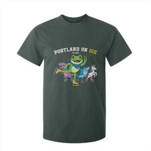 Portland On Ice 2025 T Shirt For Kid Resist Frog and Inflatable Animals Protest Sarcastic Politics TS02 Dark Forest Green Print Your Wear
