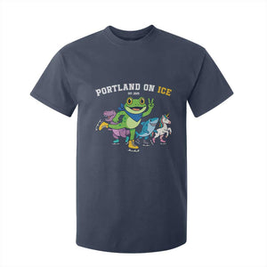 Portland On Ice 2025 T Shirt For Kid Resist Frog and Inflatable Animals Protest Sarcastic Politics TS02 Navy Print Your Wear
