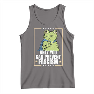 Only You Can Prevent Fascism Patriotic Frog Tank Top Resist Protest Poster TS02 Deep Heather Print Your Wear