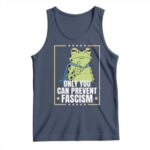 Only You Can Prevent Fascism Patriotic Frog Tank Top Resist Protest Poster TS02 Navy Print Your Wear