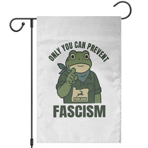 Only You Can Prevent Fascism Portland Frog Garden Flag Resist Protest Forest Ranger TS02 White Print Your Wear