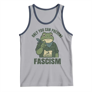 Only You Can Prevent Fascism Portland Frog Tank Top Resist Protest Forest Ranger TS02 Athletic Heather Navy Print Your Wear