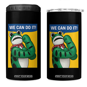 We Can Do It Rosie Frog 4 in 1 Can Cooler Tumbler Resist Protest Parody Feminist Retro Poster TS02 One Size: 16 oz Black Print Your Wear