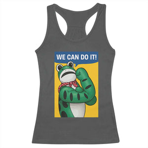 We Can Do It Rosie Frog Racerback Tank Top Resist Protest Parody Feminist Retro Poster TS02 Dark Heather Print Your Wear