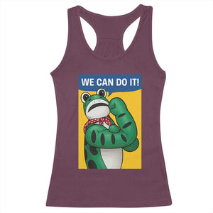 We Can Do It Rosie Frog Racerback Tank Top Resist Protest Parody Feminist Retro Poster TS02 Maroon Print Your Wear