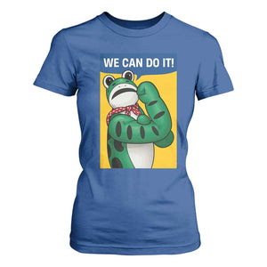 We Can Do It Rosie Frog T Shirt For Women Resist Protest Parody Feminist Retro Poster TS02 Royal Blue Print Your Wear
