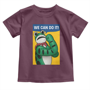 We Can Do It Rosie Frog Toddler T Shirt Resist Protest Parody Feminist Retro Poster TS02 Maroon Print Your Wear
